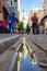 Travel to Istanbul vertical background photo. Galata Tower from a street