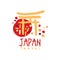 Travel to Japan logo with traditional building