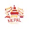 Travel to Nepal logo with traditional temple