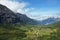 Travel to Norway, view of a large valley lying between the mountains