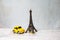 Travel to Paris,Eiffel Tower shaped souvenir and car shaped toy