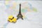 Travel to Paris,Eiffel Tower shaped souvenir and car shaped toy