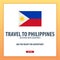 Travel to Philippines. Discover and explore new countries. Adventure trip.