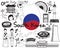 Travel to South Korean doodle drawing icon