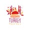 Travel to Turkey logo with traditional mosque