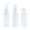 Travel Toiletries Transparent Clear Plastic on white background