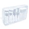 Travel Toiletries Transparent Clear Plastic on white background