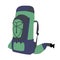 Travel tourism backpacks with mattress. Black, green colors