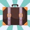 Travel tourism fashion baggage luggage vacation handle leather briefcase bag vector illustration.