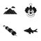 Travel, tourism, picnic and other web icon in black style.sea, ocean, fishing, icons in set collection.