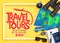 Travel and Tours Ads Banner Up To 50% Off Exclusive Package with Vector 3D Realistic Traveling Item