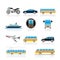 Travel and transportation of people icons