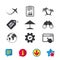 Travel trip icon. Airplane, world globe symbols.