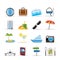 Travel, trip and tourism icons