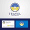 Travel Ukraine Creative Circle flag Logo and Business card design