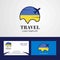 Travel Ukraine Flag Logo and Visiting Card Design