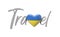 Travel Ukraine love heart flag. 3D Rendering