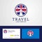 Travel United Kingdom Creative Circle flag Logo and Business car