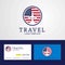 Travel United States of America Creative Circle flag Logo and Bu