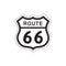 Travel USA sign. Route 66 label. American road icon