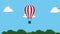 travel vacations animation with balloon air hot