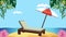 travel vacations animation with beach chair