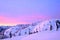 Travel Vancouver. Skiing in Mount Seymour Provincial Park in winter at sunset.