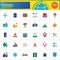 Travel vector icons set, modern solid symbol collection, pictogram pack isolated on white