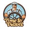 Travel vector logo. journey, sailor, ship captain icon