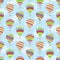 Travel vector seamless pattern of hot air balloons