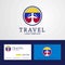 Travel Venezuela Creative Circle flag Logo and Business card design