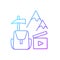 Travel videography gradient linear vector icon