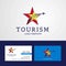 Travel Vietnam flag Creative Star Logo and Business card design