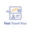 Travel visa approval, passport and stamp, fast service