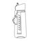 Travel water filter. Isolated vector, line art