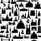 Travel world landmarks tile pattern. Travel sight icon set