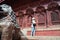 Traveler in Durbar square at Kathmandu Nepal