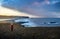 Traveler enjoying the Black sand beach view in Iceland