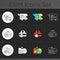 Traveler equipment dark theme icons set