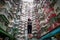 Traveler Exploring Densely Populated Housing Apartments in Hong Kong