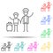 Traveler, family multi color set icon. Simple thin line, outline of travel icons for ui and ux, website or mobile application