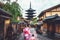 Traveler in Higashiyama District, Kyoto, Japan