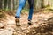 Traveler infront of footpath in the forest