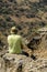 Traveler overlooking wadi