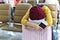 Traveler sleeping at the waiting area lounge airport terminal.