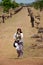 Traveler thai woman travel visit and shooting photo at archaeological site