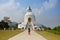 Traveler Thai Women travel go to World Peace Pagoda at Pokhara