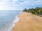 Traveler walking on Khaolak beach Phang-nga