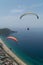 Travelers are flying on parachutes over Alanya