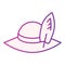 Travelers hat flat icon. Beach panama hat purple icons in trendy flat style. Cap gradient style design, designed for web